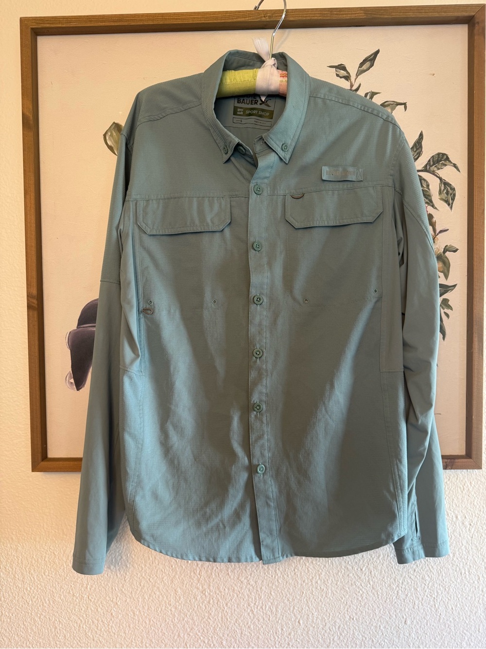 Eddie Bauer Men’s Long-Sleeve Green Utility Shirt Lightweight soft material - Picture 1 of 8